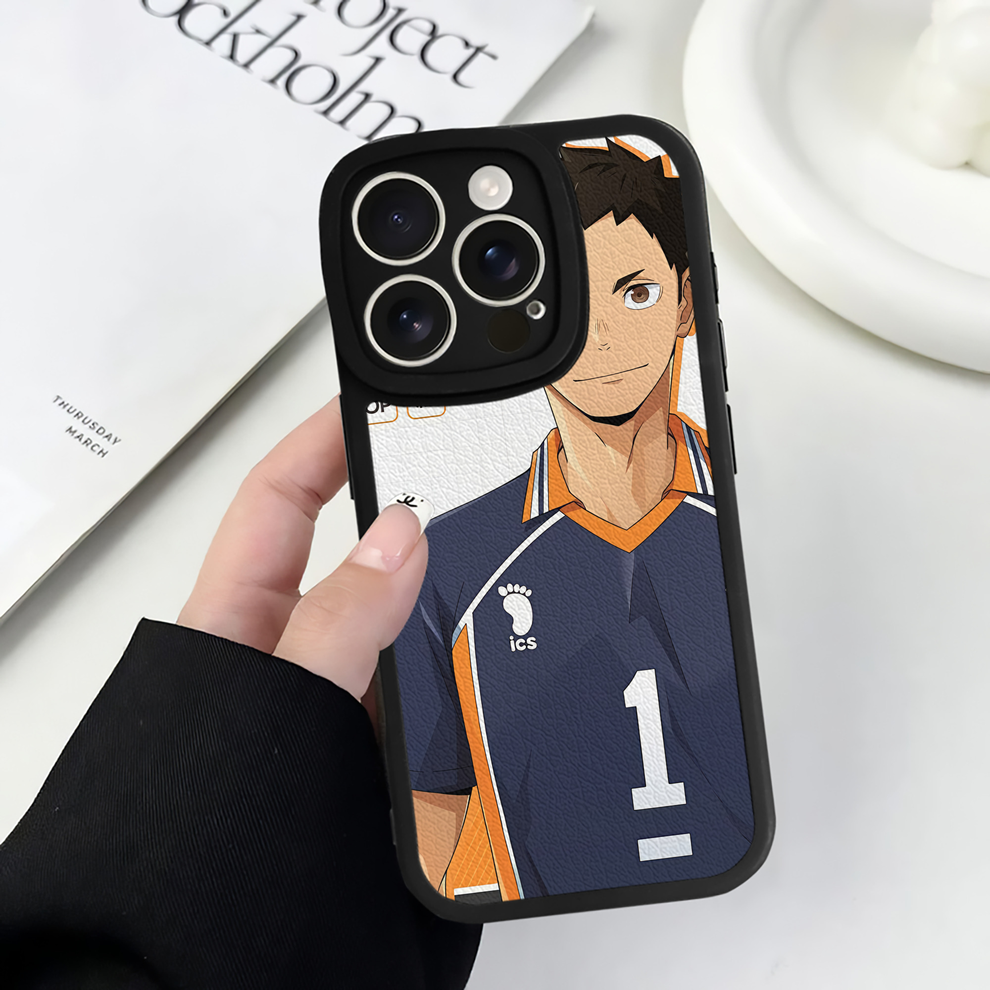 （画像用） ハイキュー!! Haikyu!! 【iPhone 16シリーズ対応】シリコンスマホケース（レザー調） 材質：シリコン